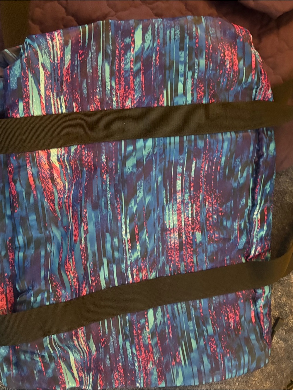Dickies Multicolor Abstract Travel Duffel - Blue, Teal & Pink